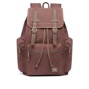 Kaukko vintage casual canvas and leather rucksack Backpack